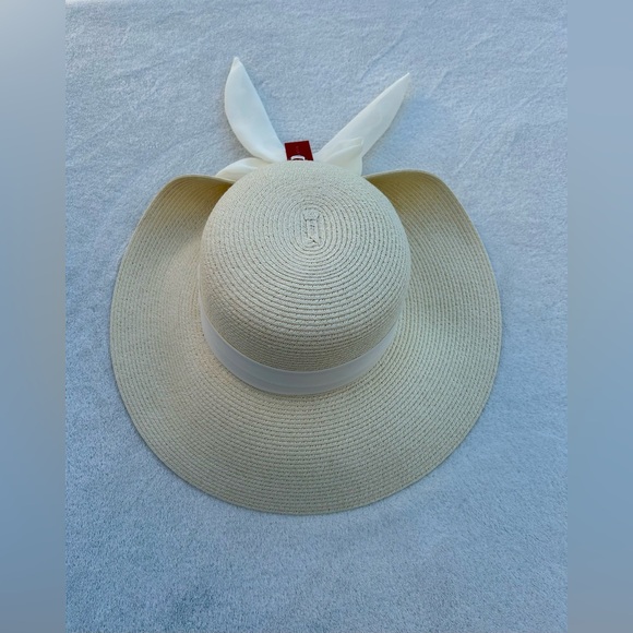 New Kelly & Katie Oversized Cottagecore Floppy Hat Bow Elegant Straw Sun Hat - Picture 9 of 9
